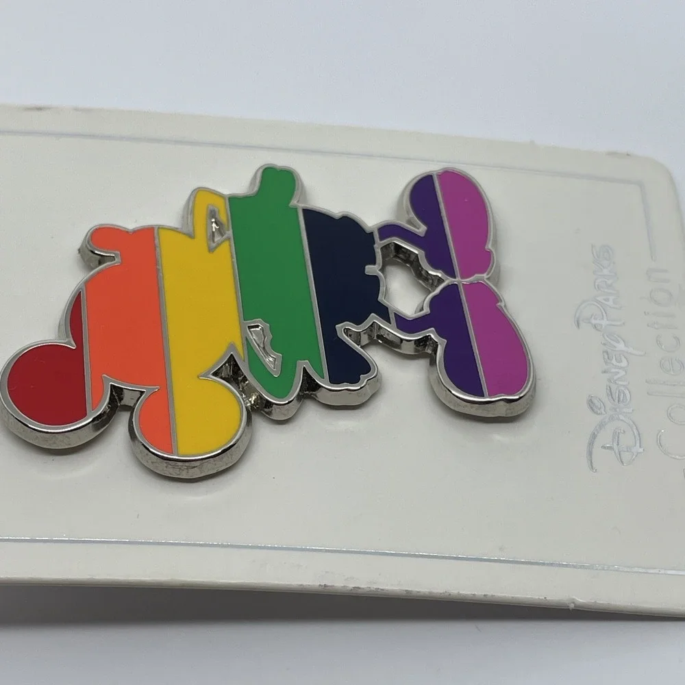 Disney Parks Collection Mickey Mouse Pin Trading Silhouette Rainbow Pride LGBTQ+